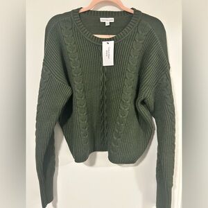 Calvin Klein Forest Green Cable Knit Sweater
